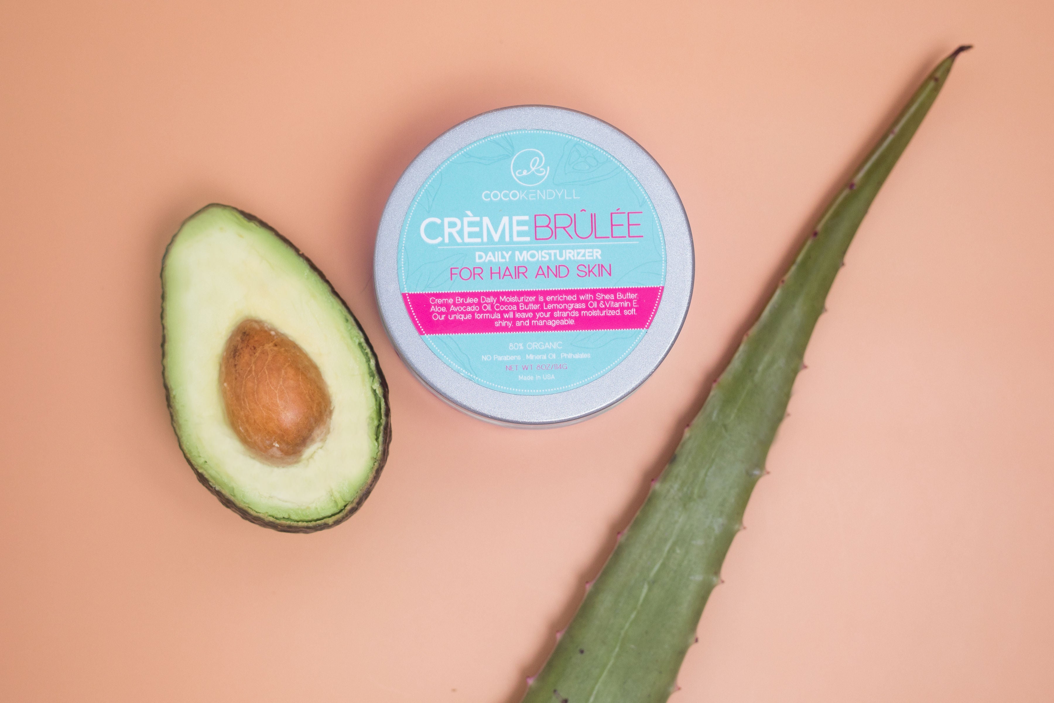 Crème Brûlée Hair & Skin Butter – whipped, plant-based formula in a jar, ideal for hair, scalp, and body hydration.